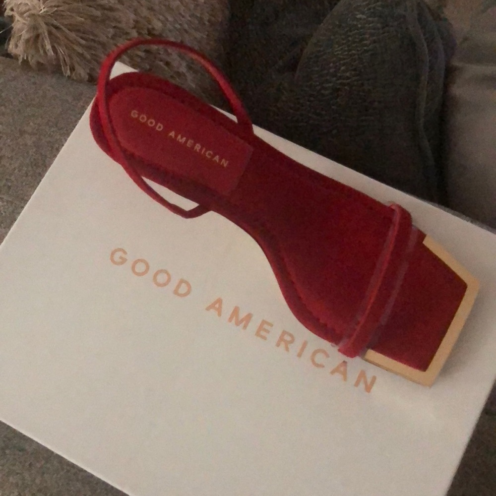 Red suede sandals